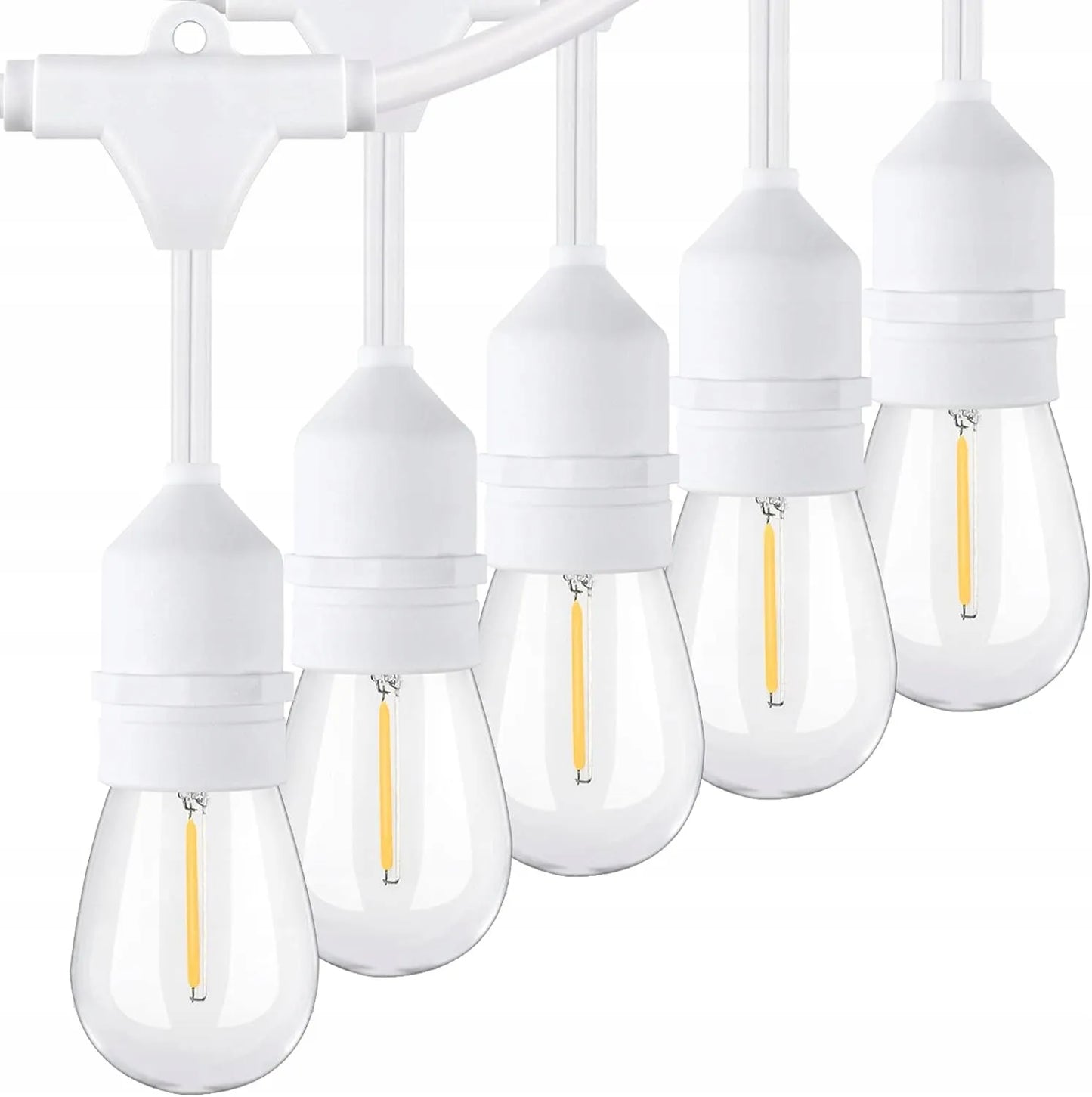 Sodo girlianda lauko Balta 20m + 20x LED lemputė E27 Vestuvinė