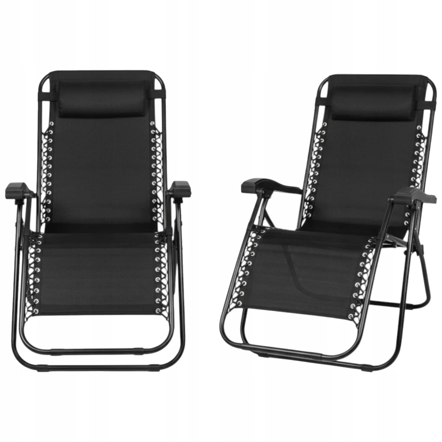 Sodo gultas Goliat BS-069, sulankstoma kėdė paplūdimiui ir kempingui, juodas