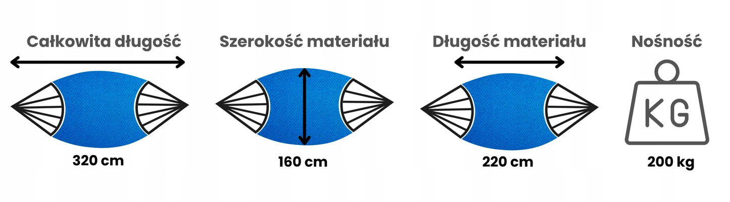 Sodo hamakas 2-vietis ROMA 220x160 karamelinis rudas su virvėmis ir dėklu POTENZA