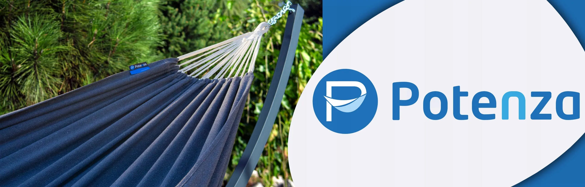 Sodo hamakas boho 2-vietis ROMA 220x160 pilkas su virvėmis ir dėklu POTENZA