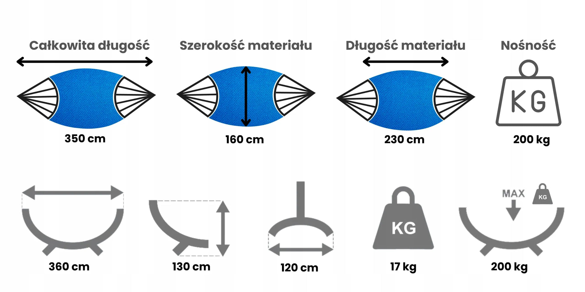 Sodo hamakas su aliuminio stovu 200kg POTENZA