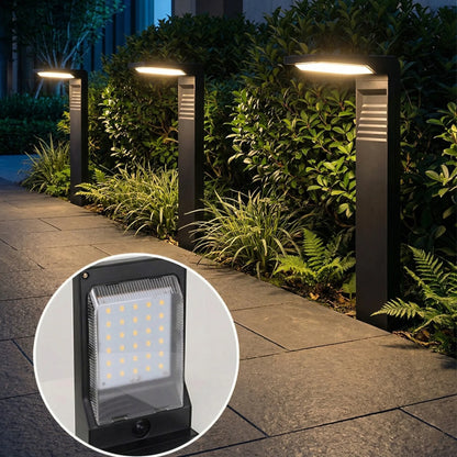 Sodo LED saulės energijos lempa su smaigu, stulpelis, prieblandos jutiklis, 3000K, skirta sodui