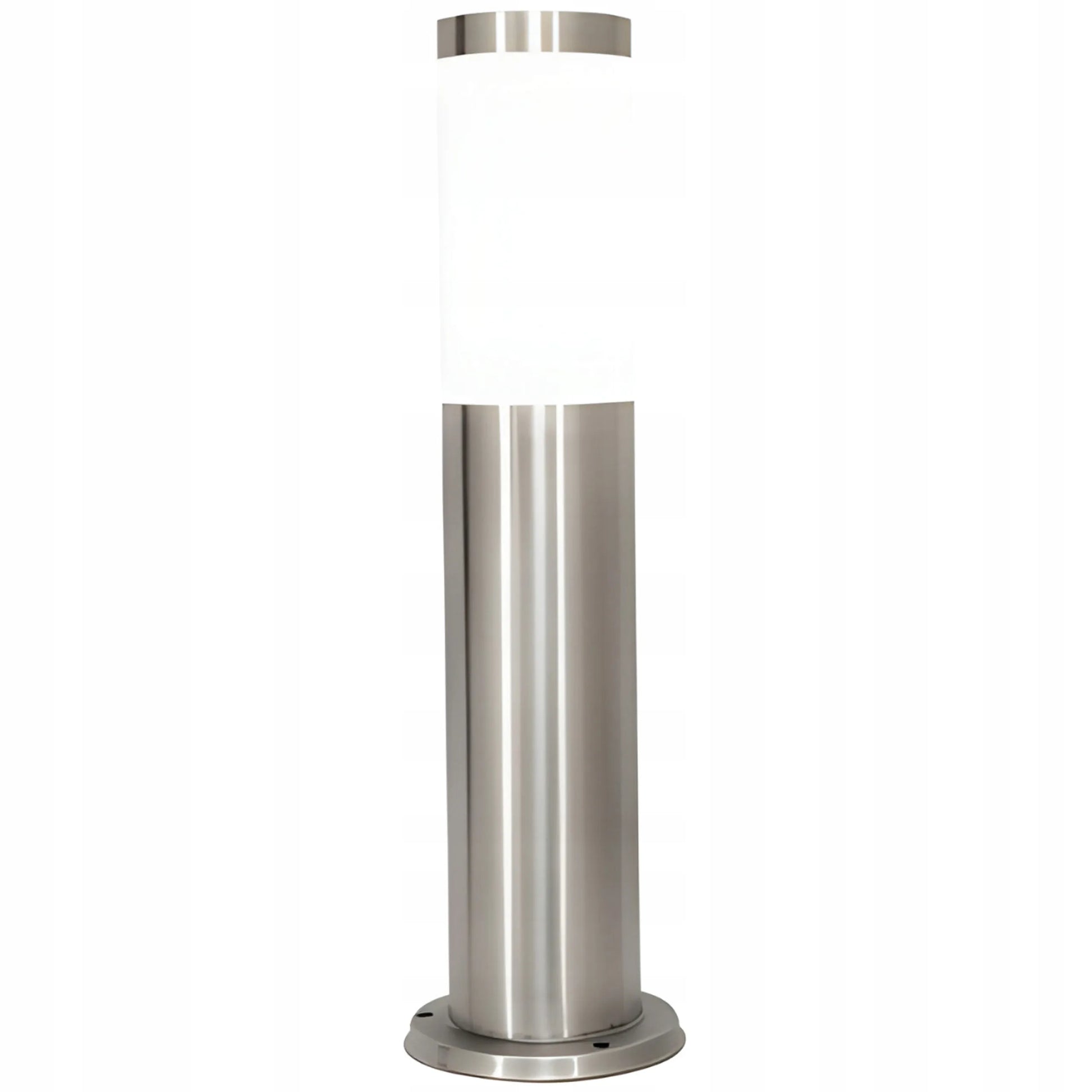 Sodo LED šviestuvas-stulpelis RETOO E27, pastatomas, lauko, apvalus, 45 cm, sidabrinis