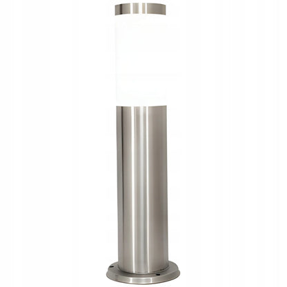 Sodo LED šviestuvas-stulpelis RETOO E27, pastatomas, lauko, apvalus, 45 cm, sidabrinis