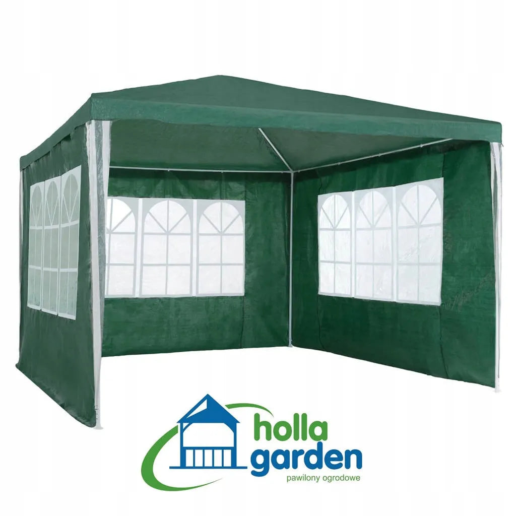 Sodo paviljonas 300 x 300 cm prekybinė palapinė + 3 šoninės sienelės su langais