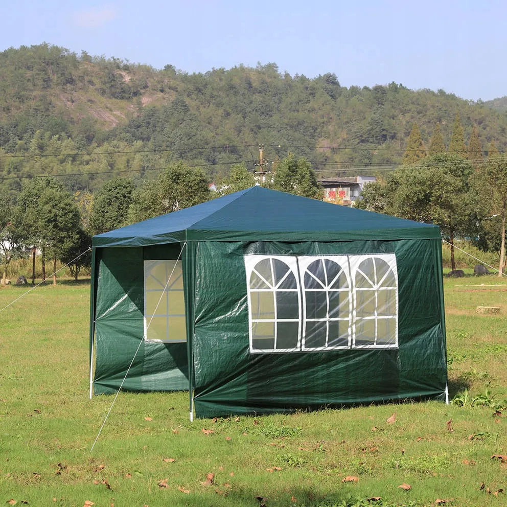 Sodo paviljonas 300 x 300 cm prekybinė palapinė + 3 šoninės sienelės su langais