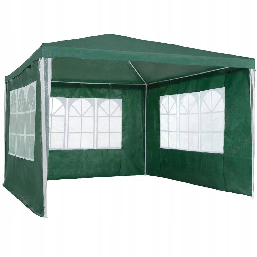 Sodo paviljonas 300 x 300 cm prekybinė palapinė + 3 šoninės sienelės su langais