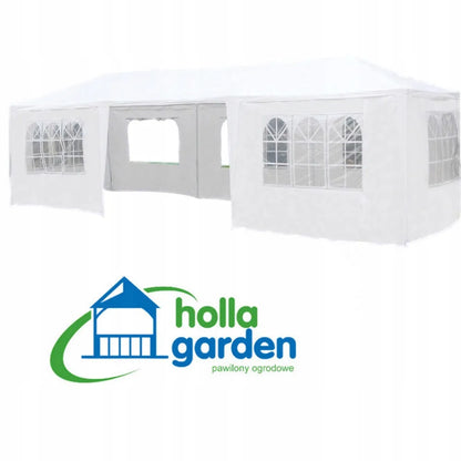 Sodo paviljonas, renginių ir maitinimo palapinė, baltas 3x9 m + 8 sienelės