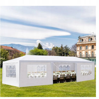 Sodo paviljonas, renginių ir maitinimo palapinė, baltas 3x9 m + 8 sienelės