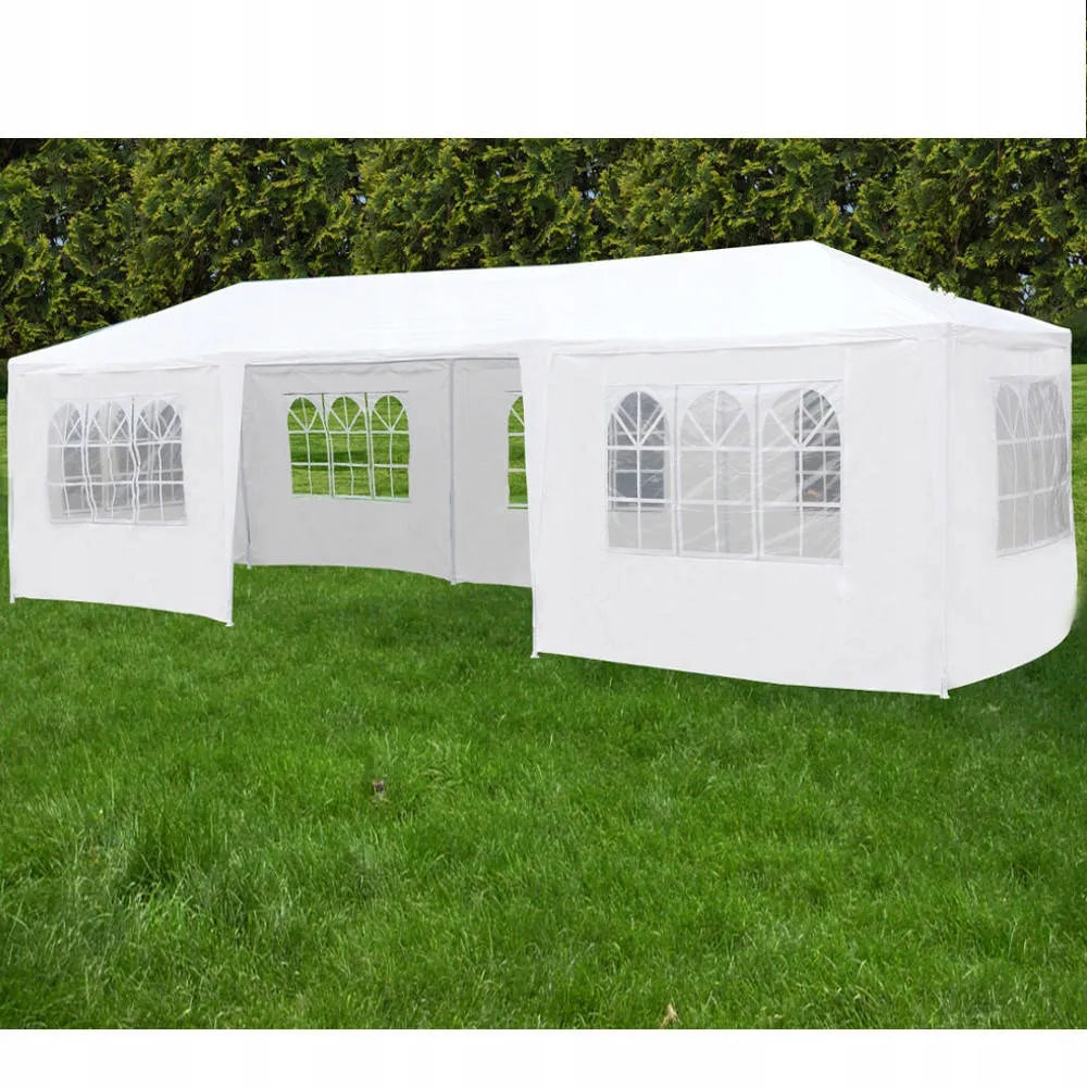 Sodo paviljonas, renginių ir maitinimo palapinė, baltas 3x9 m + 8 sienelės