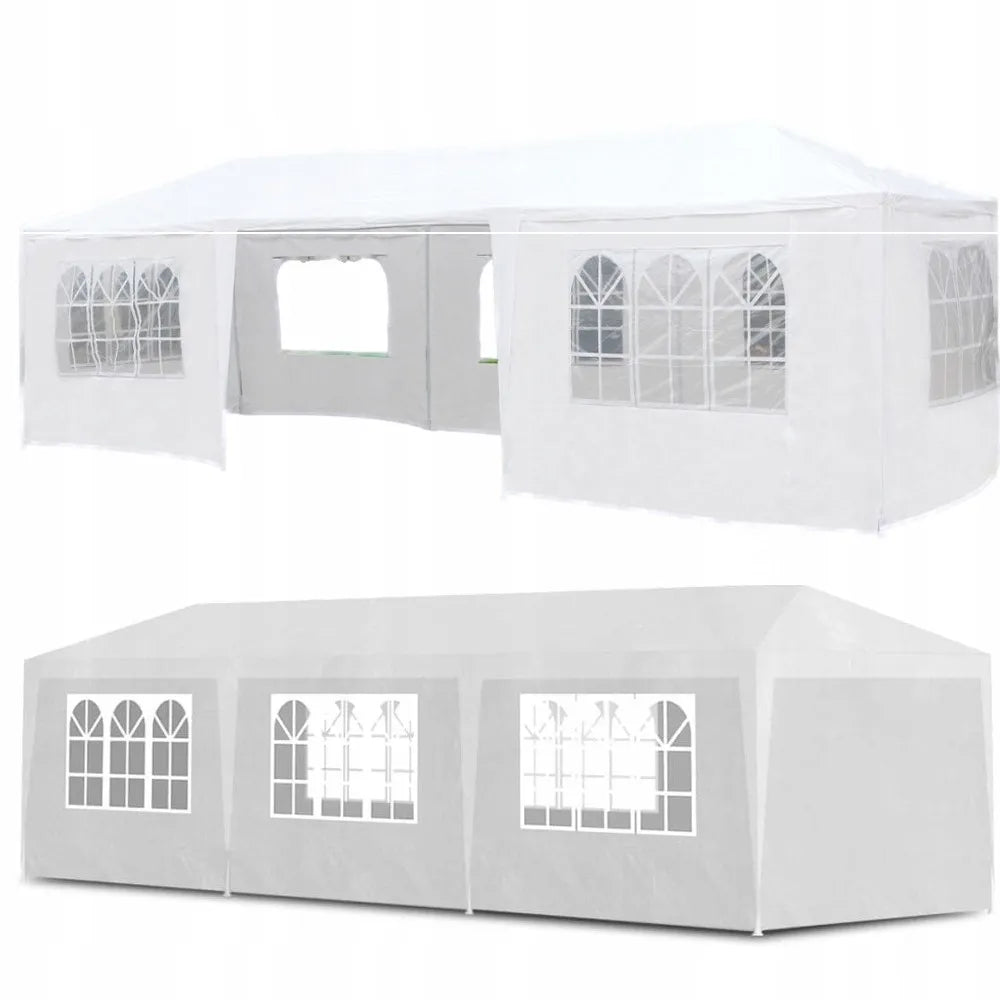 Sodo paviljonas, renginių ir maitinimo palapinė, baltas 3x9 m + 8 sienelės
