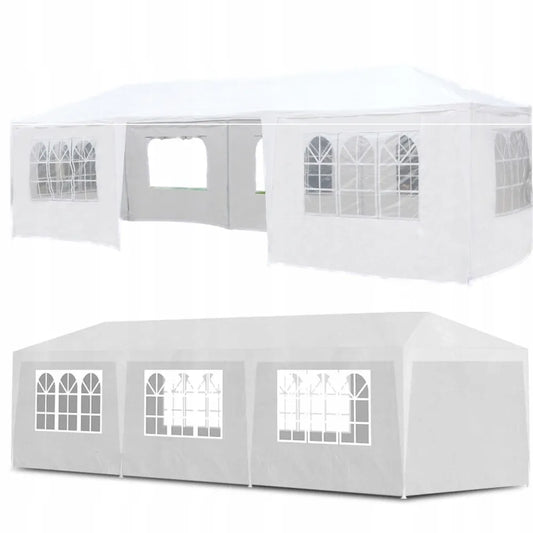 Sodo paviljonas, renginių ir maitinimo palapinė, baltas 3x9 m + 8 sienelės