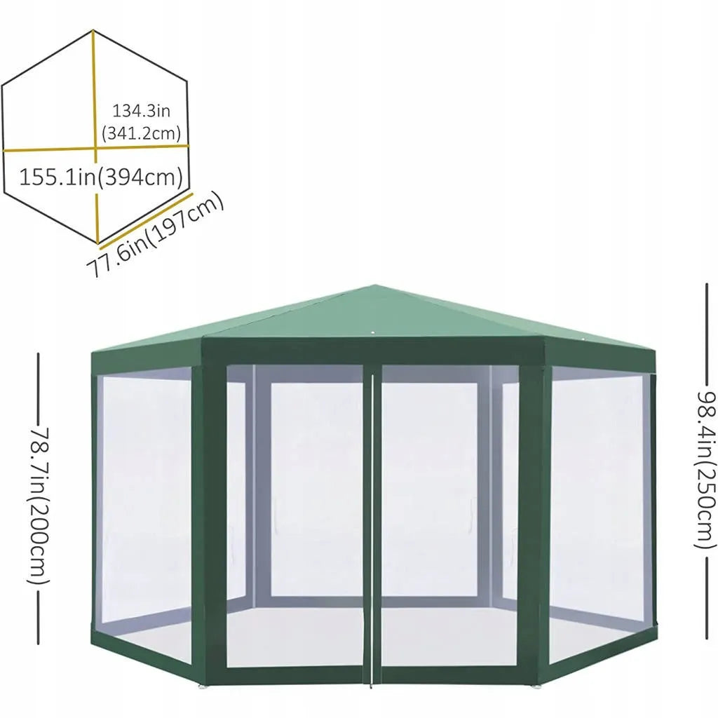Sodo paviljono palapinė ALTANA su tinkleliu nuo uodų HEXAGON 4x4m
