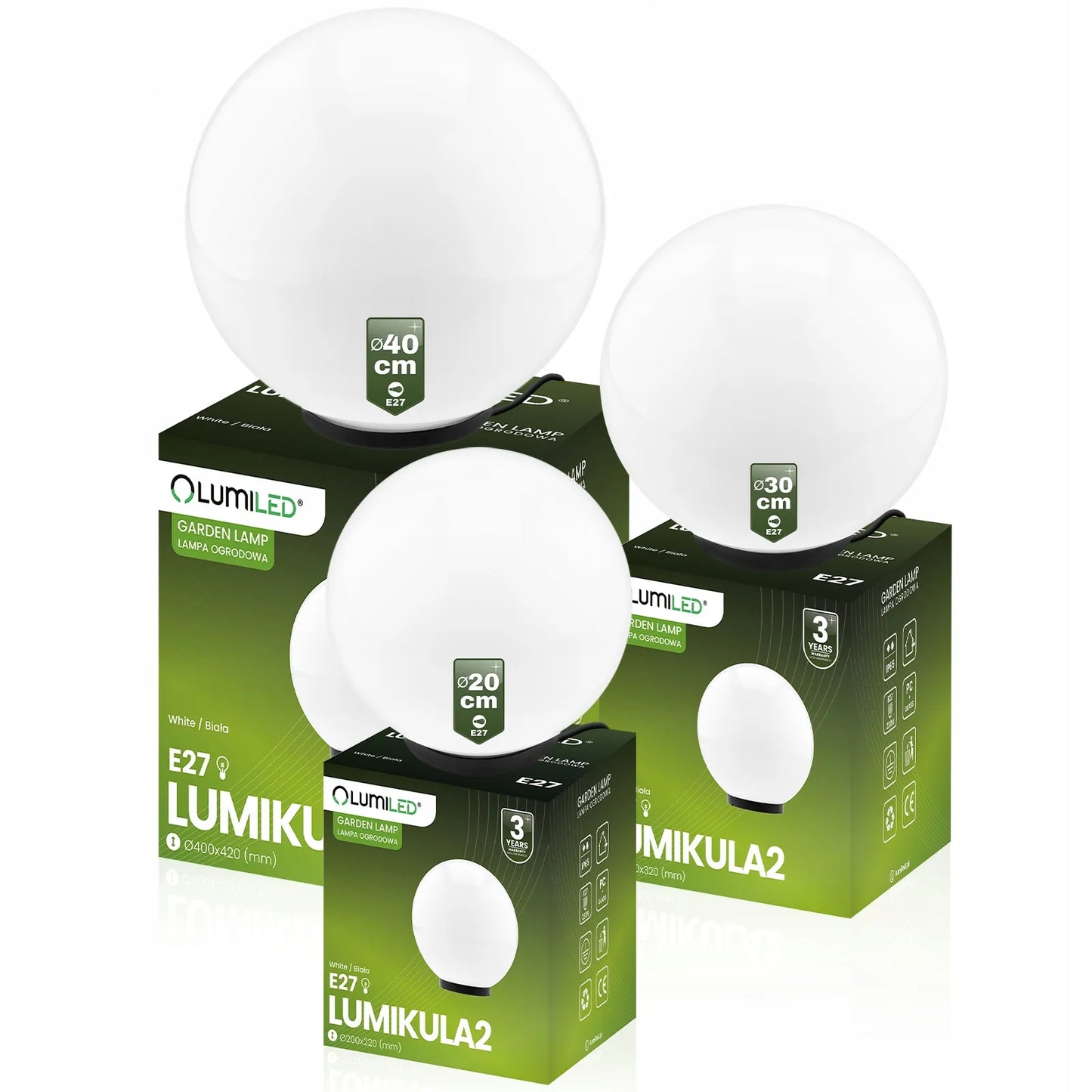 Sodo rutulio formos lauko šviestuvas Lumiled LED 30 cm