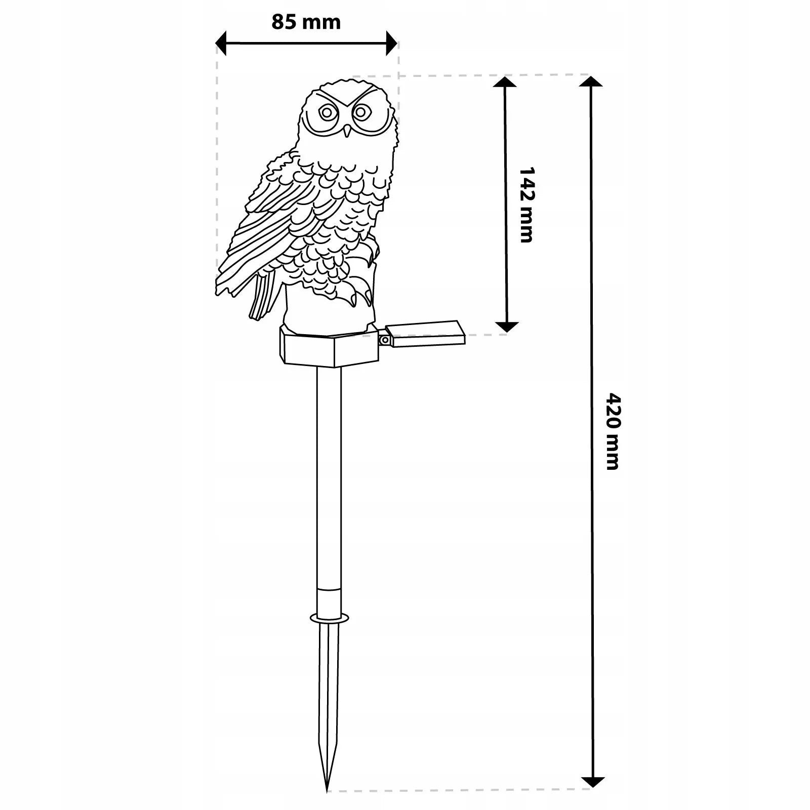 Sodo saulės energija maitinamas LED šviestuvas pelėdos formos