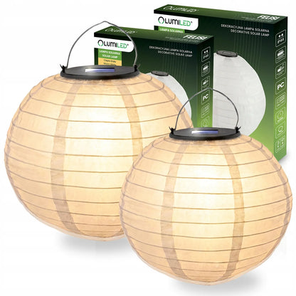 Sodo saulės LED šviestuvų rinkinys Origami Lampion 30 cm + 20 cm