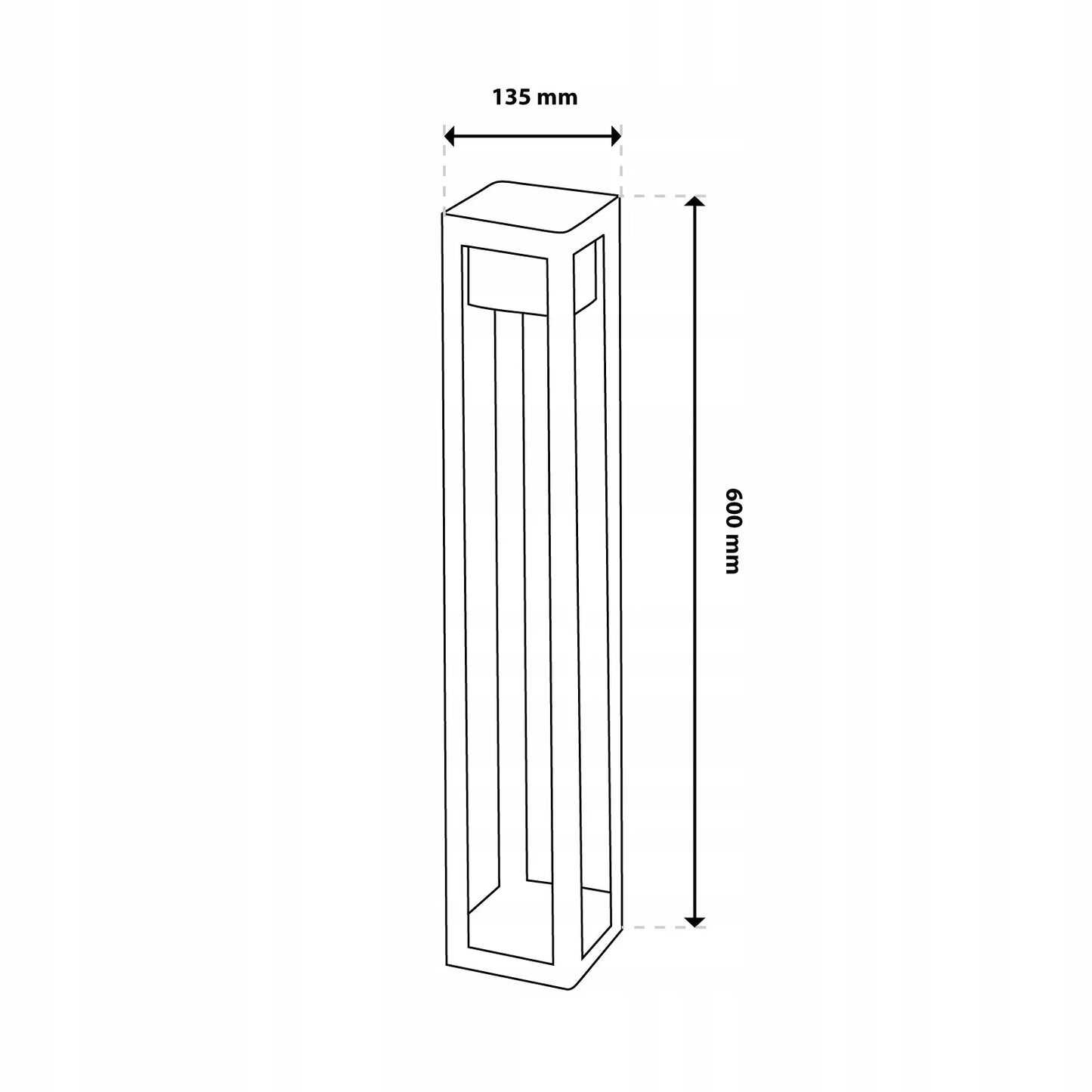 SODO ŠVIESTUVAS Lauko pastatomas LED stulpas 60cm 230V Vandeniui atsparus