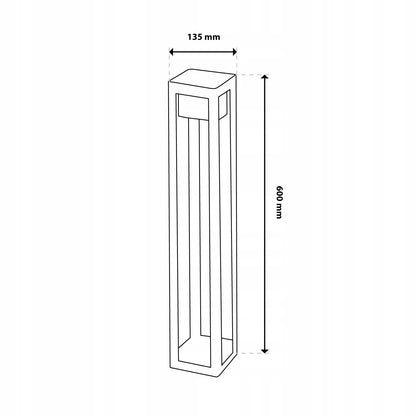SODO ŠVIESTUVAS Lauko pastatomas LED stulpas 60cm 230V Vandeniui atsparus