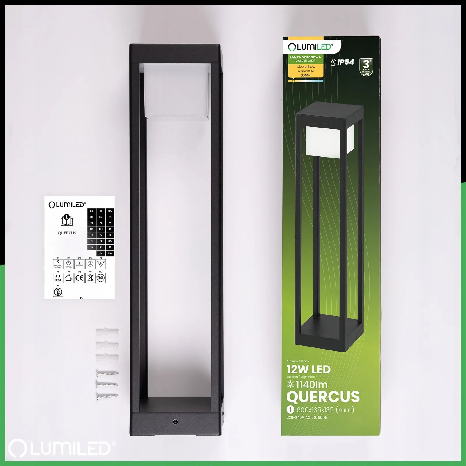 SODO ŠVIESTUVAS Lauko pastatomas LED stulpas 60cm 230V Vandeniui atsparus