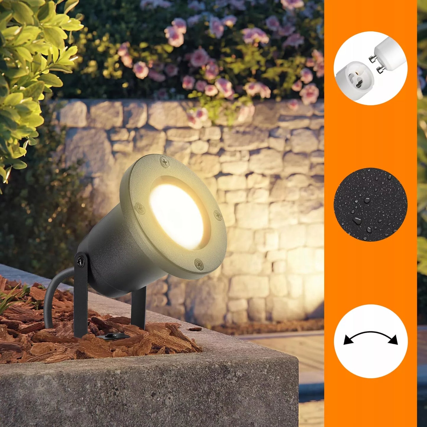 Sodo šviestuvas LED prožektorius GU10 išorinis įleidžiamas takų apšvietimui