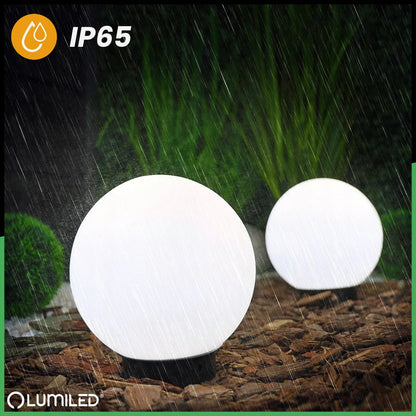 Sodo šviestuvas LED rutulys 230V 20cm įkasamas su laidu E27 balto stiklo