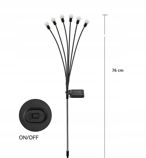 Sodo šviestuvas PUKI 75 cm 6 LED kiaulpienė