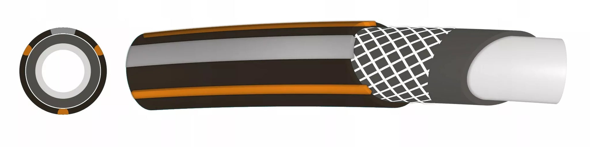 Sodo žarna 3/4" 50m 4 sluoksnių armuota KUGOgarden BLACK Line Carbon lenkiška produkcija