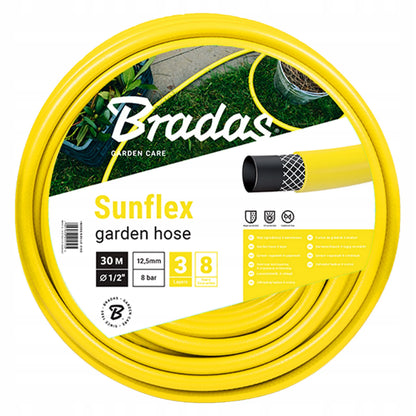 Sodo žarna BRADAS Sunflex 1/2 col. WMS1/230, 30 m, 3 sluoksnių, geltona