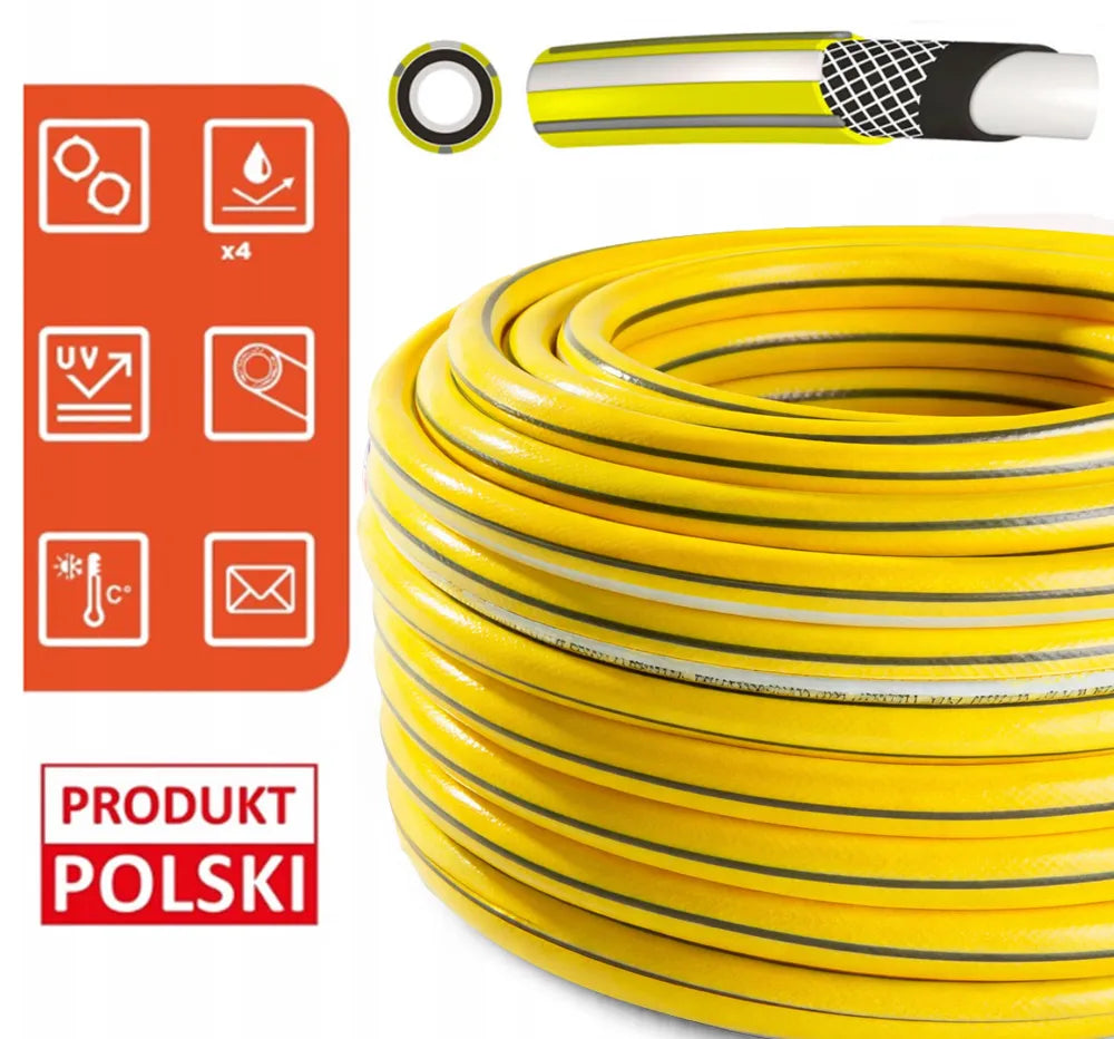 Sodo žarna guminė 3/4" 50m 4 sluoksnių PREMIUM armuota lenkiška kokybė