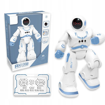 Šokantis nuotoliniu būdu valdomas robotas, valdymas gestais ir pulteliu, programavimas, LED