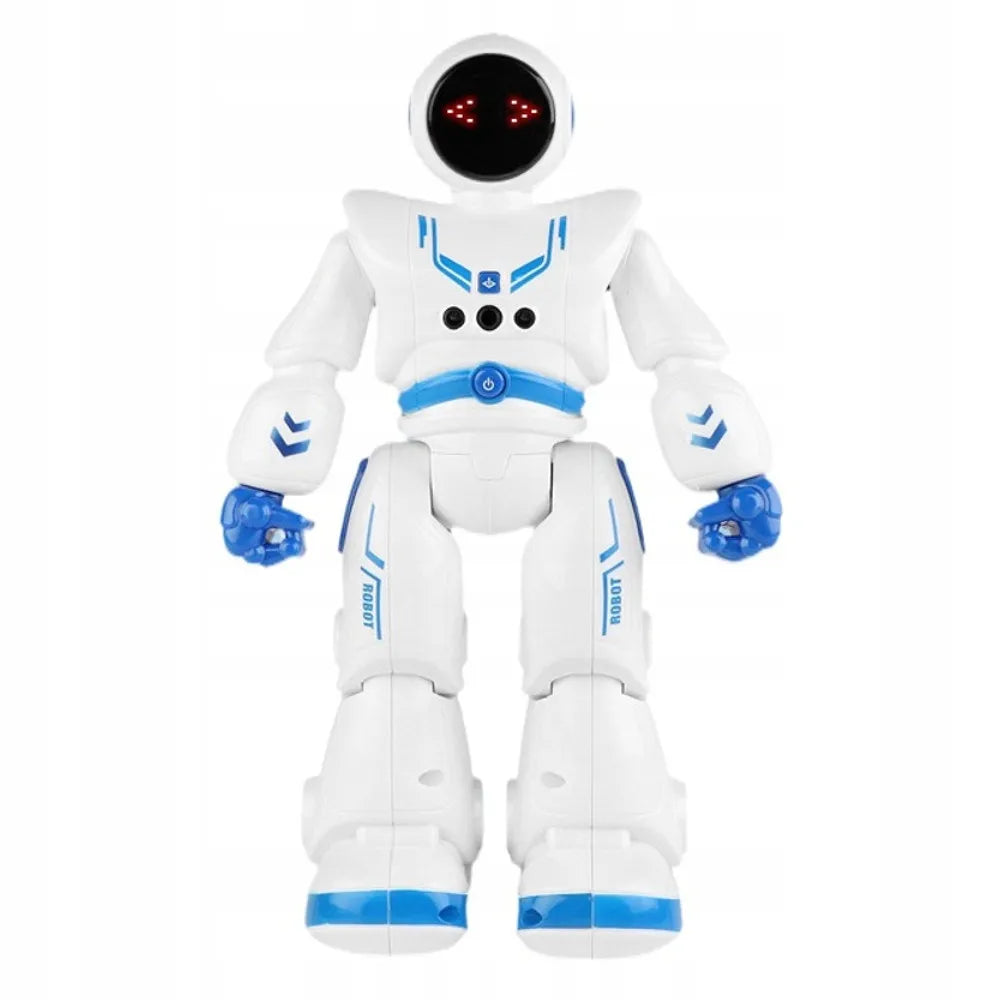 Šokantis nuotoliniu būdu valdomas robotas, valdymas gestais ir pulteliu, programavimas, LED