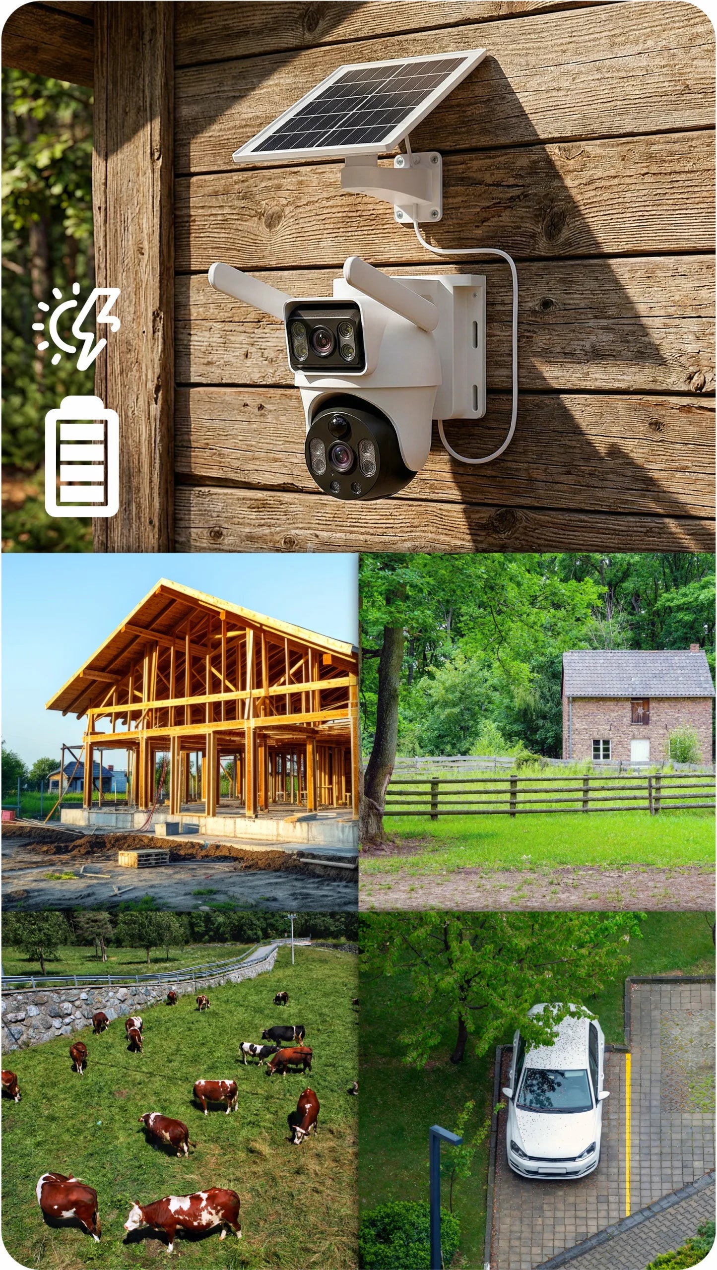 SOLIARINĖ pasukama kamera su 2 objektyvais V33 GSM LTE 4G AOV 6MPx dviguba