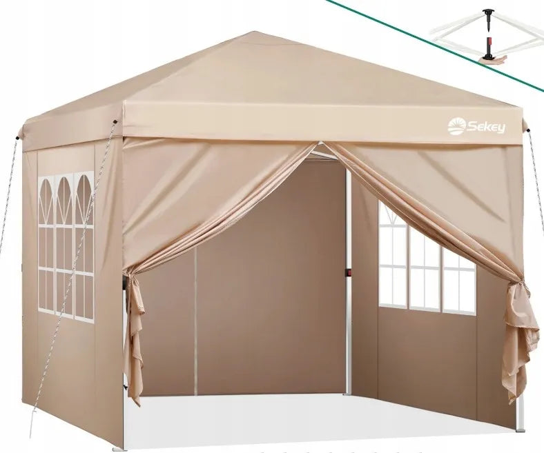 Šoninės sienelės Sekey palapinei arba pavėsinei 3x3 m, 4 vnt., smėlio spalvos