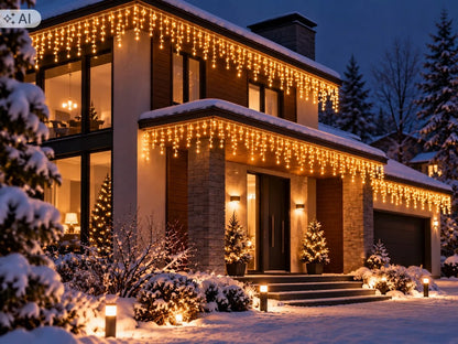 SOPLE 500 LED lauko šviesų užuolaida, IP44, šiltai balta ir šaltai balta mirksinti šviesa, 25 m