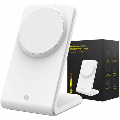 „Spacecase MagCharge WM2W“ belaidis „MagSafe“ įkroviklis, baltas, skirtas „iPhone“ ir „AirPods“