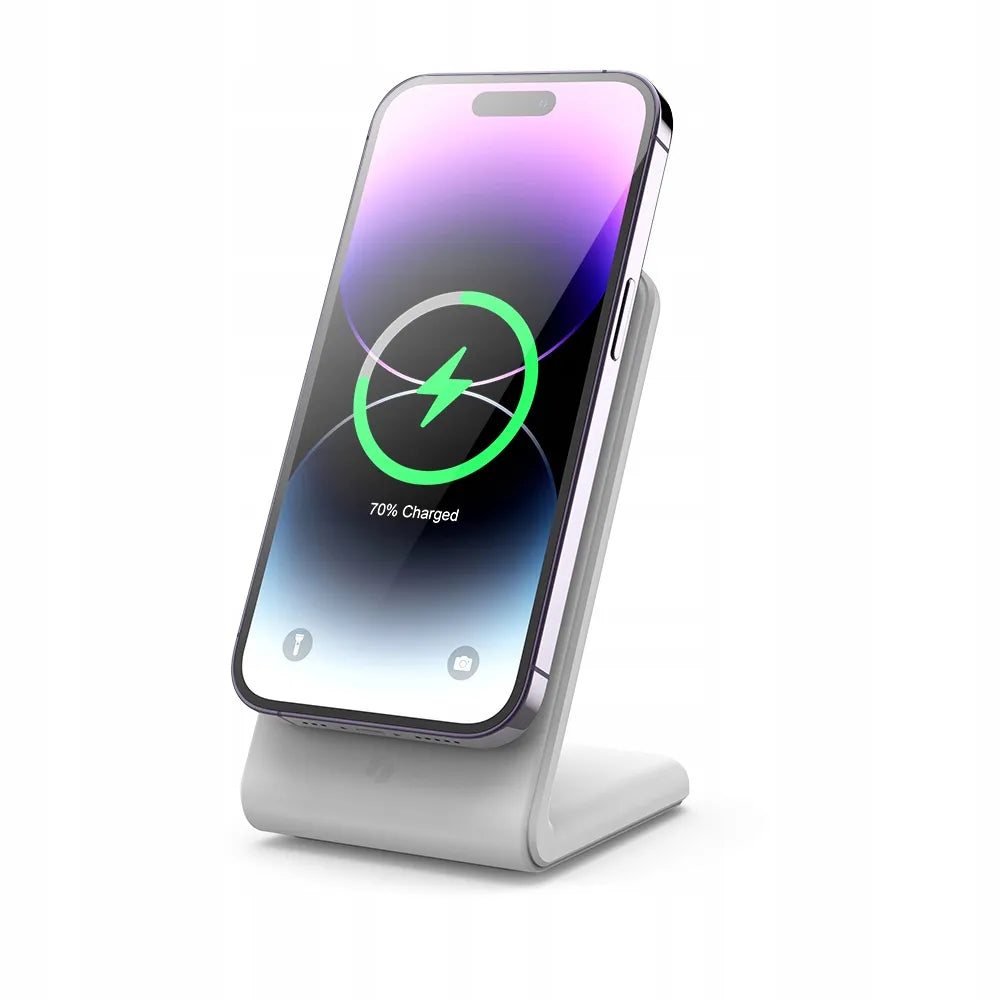 „Spacecase MagCharge WM2W“ belaidis „MagSafe“ įkroviklis, baltas, skirtas „iPhone“ ir „AirPods“