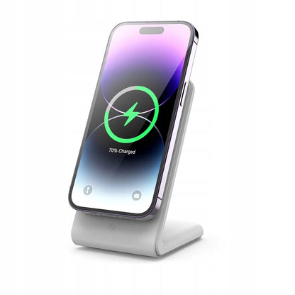 „Spacecase MagCharge WM2W“ belaidis „MagSafe“ įkroviklis, baltas, skirtas „iPhone“ ir „AirPods“