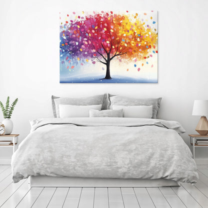 Spalvingas medžio paveikslas ant drobės miegamajam, svetainei ir virtuvei, 100 × 70 cm