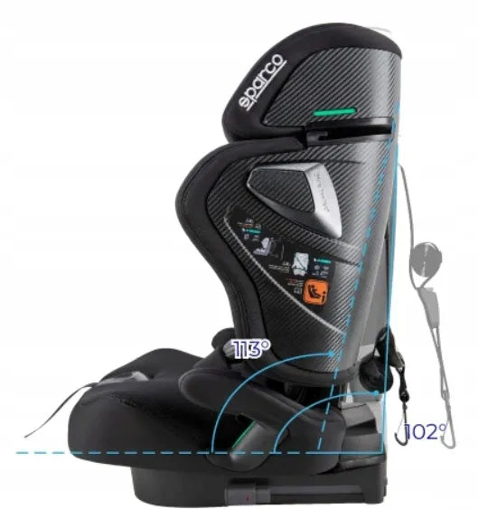 Sparco Kids SK8000i 76-150 cm automobilinė kėdutė, 15 mėn. – 12 metų, i-Size, ISOFIX, sulankstoma