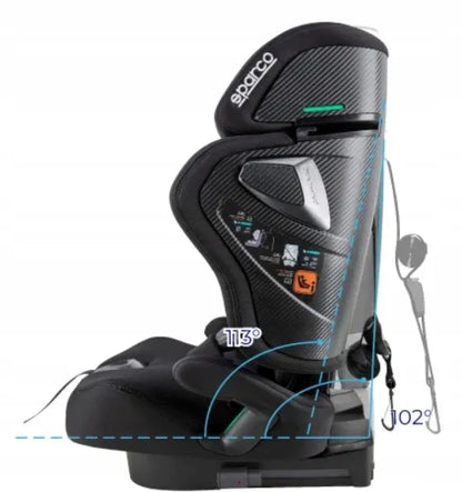 Sparco Kids SK8000i 76-150 cm automobilinė kėdutė, 15 mėn. – 12 metų, i-Size, ISOFIX, sulankstoma
