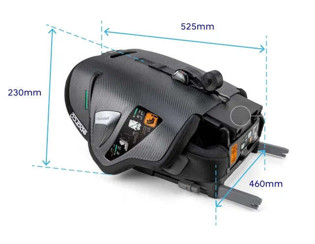 Sparco Kids SK8000i 76-150 cm automobilinė kėdutė, 15 mėn. – 12 metų, i-Size, ISOFIX, sulankstoma