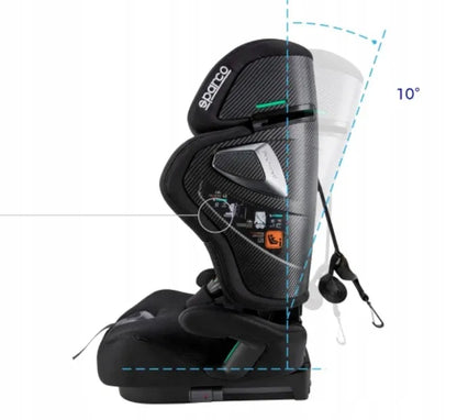 Sparco Kids SK8000i 76-150 cm automobilinė kėdutė, 15 mėn. – 12 metų, i-Size, ISOFIX, sulankstoma