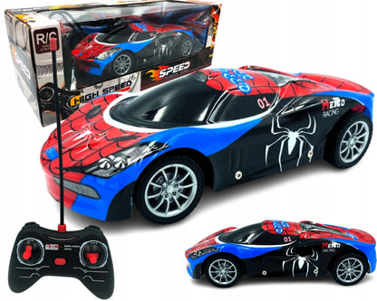 „Spider“ sportinis automobilis „Avengers“, nuotoliniu būdu valdomas, su šviesomis