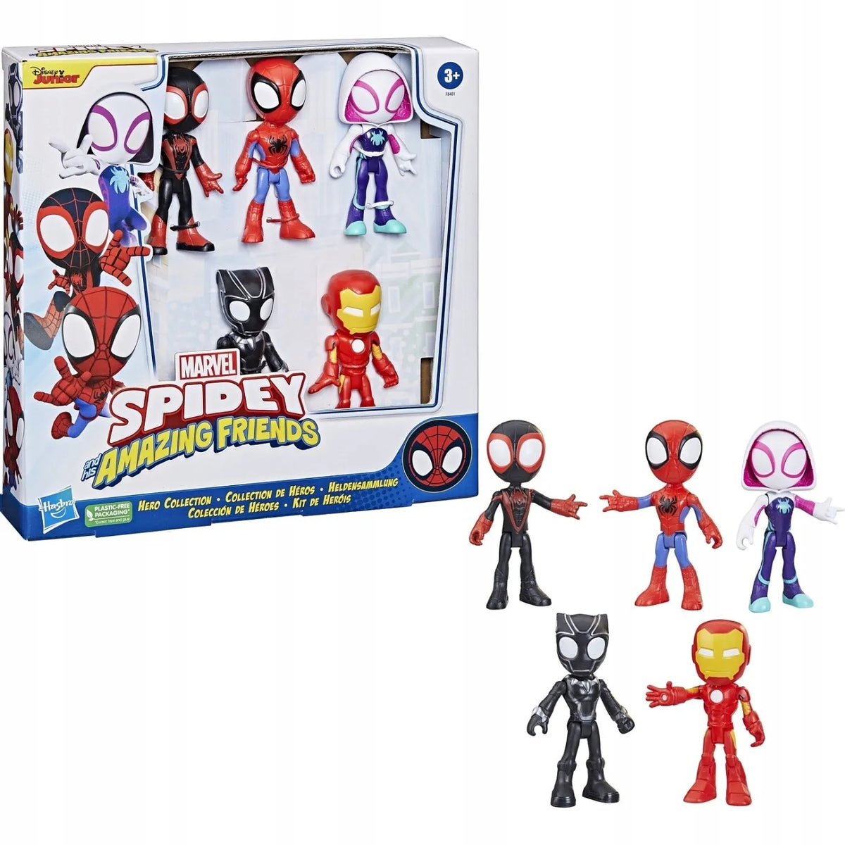 „Spidey“ ir jo nuostabūs draugai – 5 figūrėlių rinkinys: Ghost-Spider, Juodoji Pantera ir Miles