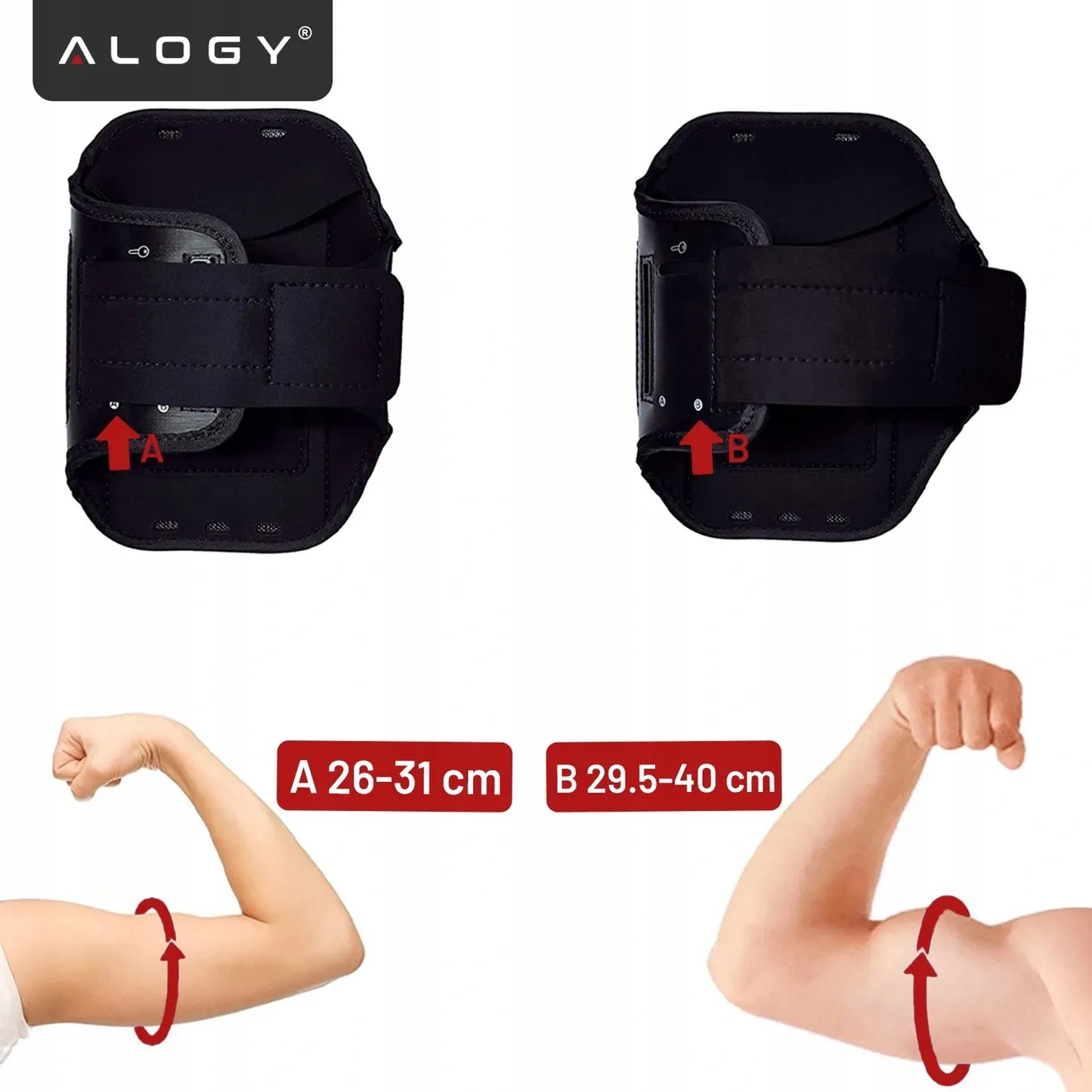 Sportinė telefono dėtuvė ant rankos Alogy Armband iki 6.7"