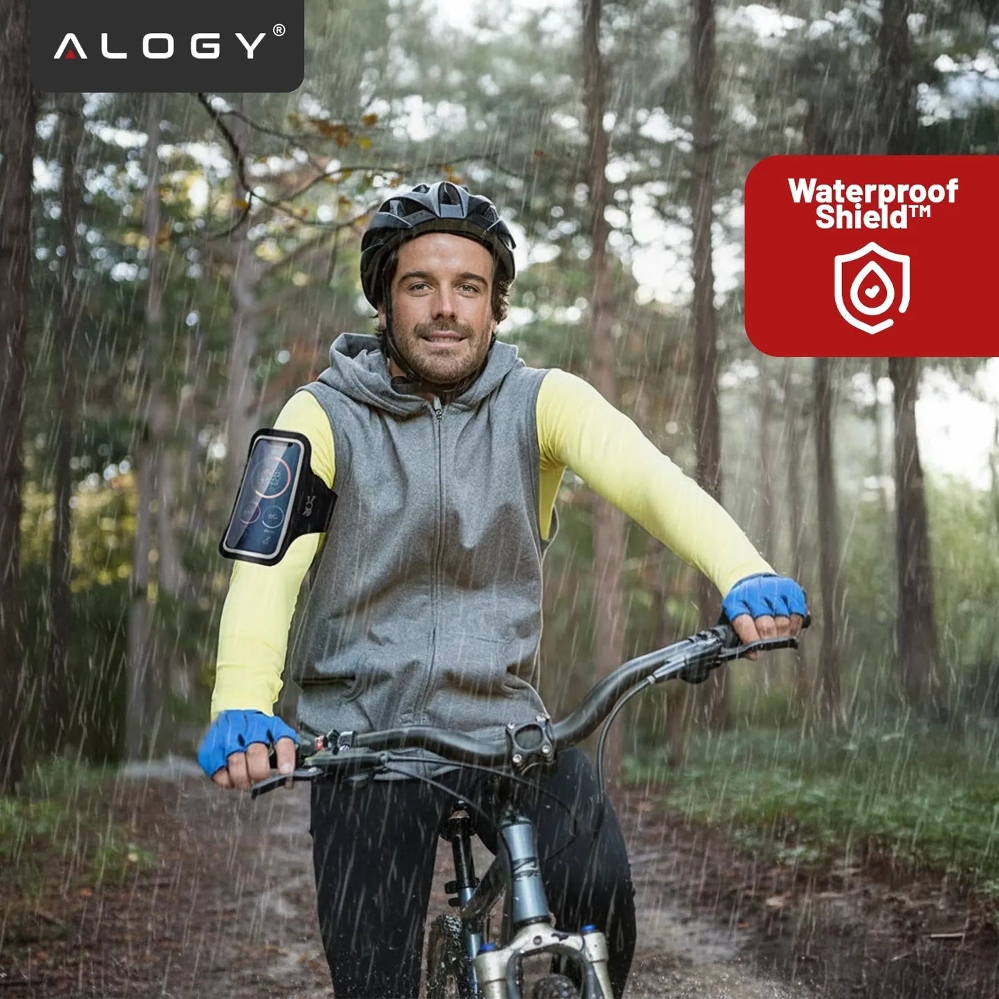 Sportinė telefono dėtuvė ant rankos Alogy Armband iki 6.7"