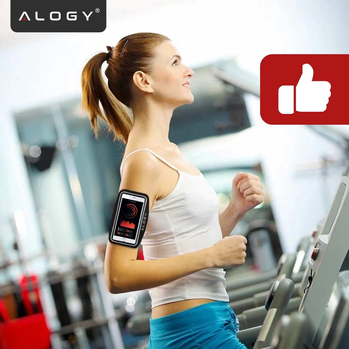 Sportinė telefono dėtuvė ant rankos Alogy Armband iki 6.7"