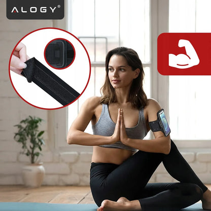Sportinė telefono dėtuvė ant rankos Alogy Armband iki 6.7"