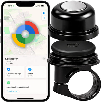 Spreest dviračio skambutis su Google Find Hub GPS lokatoriumi, Android Tag, ABB1 + F17