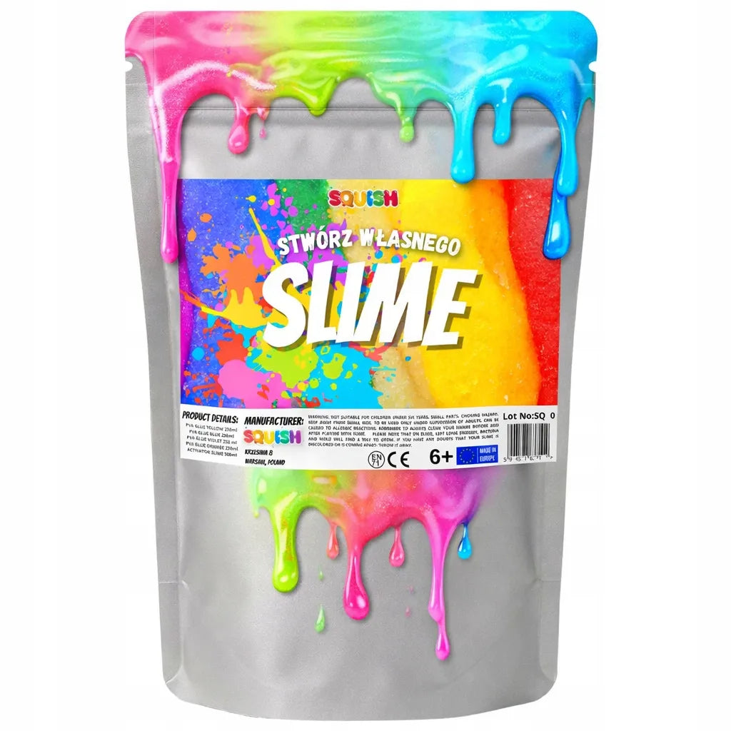 „Squish“ „Slime“ rinkinys XXL 17 viename, 500 ml PVA klijų, aktyvatorius ir priedai